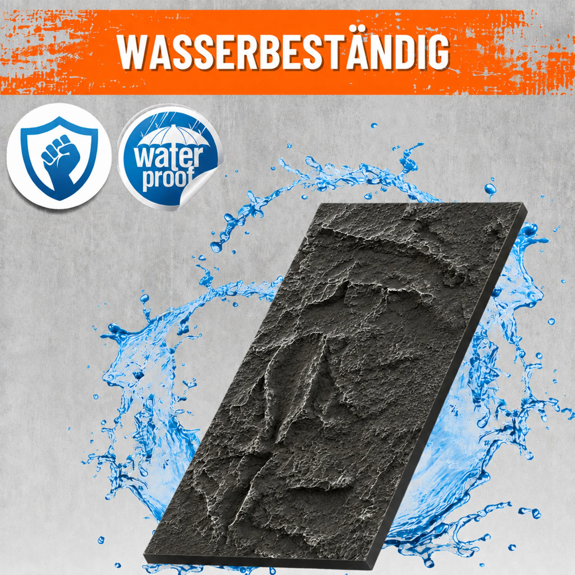 Wandpaneel Felsoptik Nero