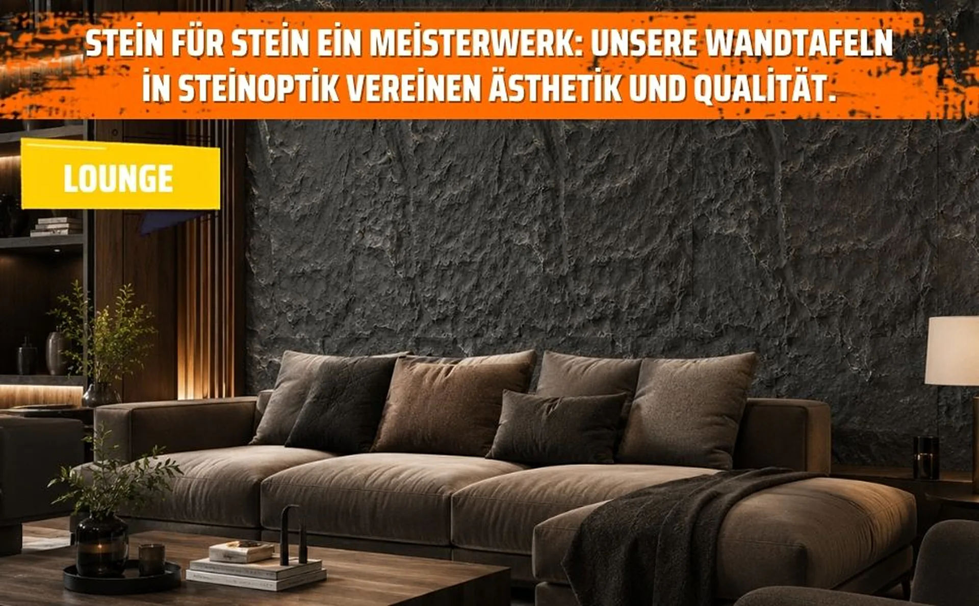 Wandpaneel Felsoptik Nero