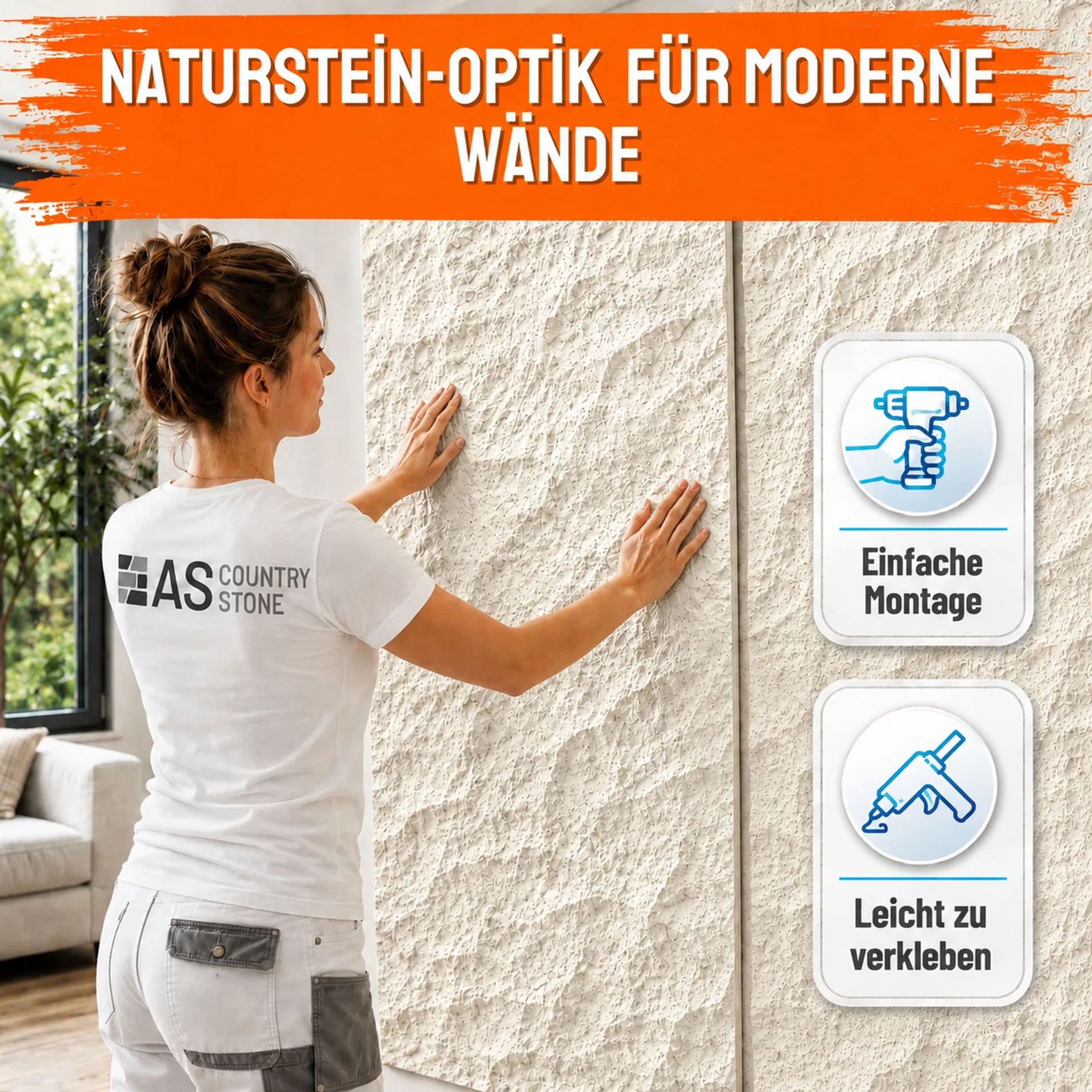 Wandpaneel Felsoptik Blancura